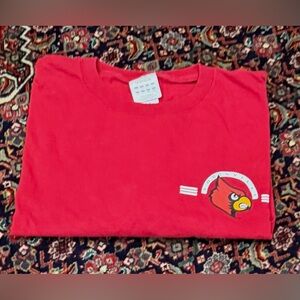 LOUISVILLE CARDINALS SHIRT MOCK  NECK ADIDAS LO G SLEEVE T-SHIRT SIZE L
